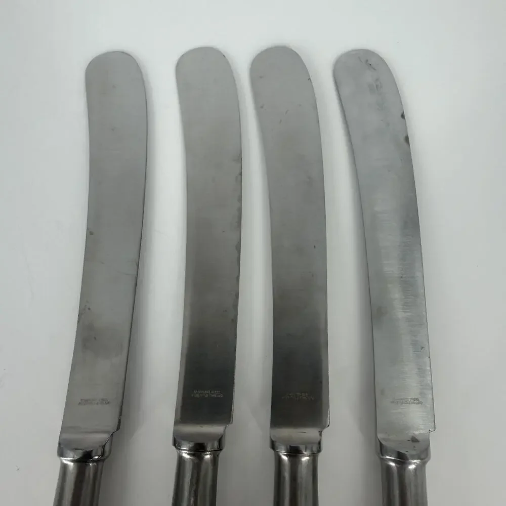 4X BK Cooper Bros QUEEN ANNE Stainless Butter Knives England Pistol Grips